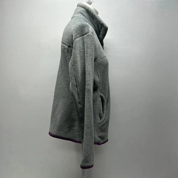 Patagonia Re Tool Snap Down Fleece Sweater Top Gray Purple Womens Size M Medium - Picture 4 of 9
